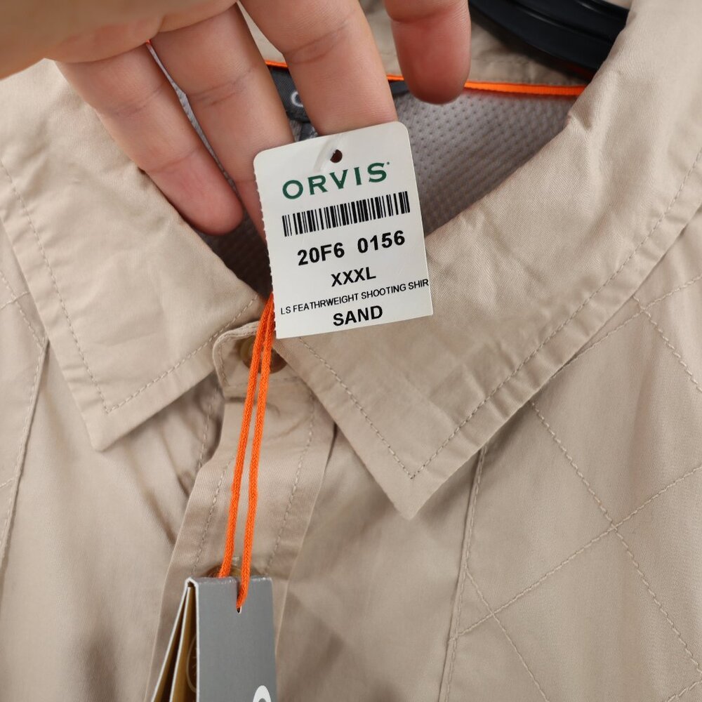 NWT Orvis Shirt Mens 3XL Featherweight Shooting quilted shoulder Cotton Blend - Picture 7 of 16